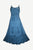 Rayon Embroidered Scalloped Hem Gypsy Spaghetti Strap Dress - Agan Traders, Blue