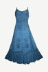 1005 DR Embroidered Scalloped Hem Gypsy Spaghetti Strap Dress