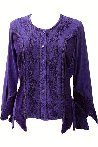 Gypsy Medieval Renaissance Vintage Bohemian Stylish Top Blouse - Agan Traders, Purple
