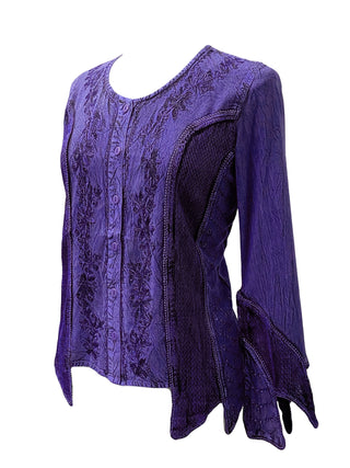 Gypsy Medieval Renaissance Vintage Bohemian Stylish Top Blouse - Agan Traders, Purple