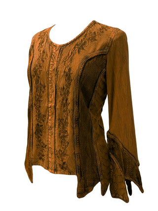 Gypsy Medieval Renaissance Vintage Bohemian Stylish Top Blouse - Agan Traders, Rust