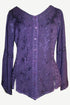 102 B Flower Color Embroidered Button Down Gothic Blouse