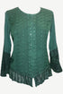 103 B Embroidered Net Ruffle Sheer Lace Sleeve Blouse