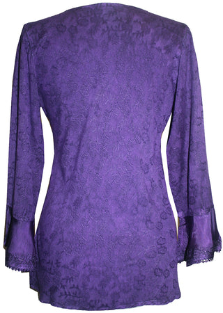 Gypsy Renaissance Victorian Asymmetrical Hem Top Blouse - Agan Traders, Purple