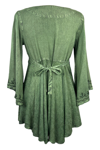 Medieval Butterfly Bell Sleeve Flare Blouse - Agan Traders, Sea Green