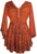 Medieval Butterfly Bell Sleeve Flare Blouse - Agan Traders, Orange Rust