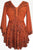 Medieval Butterfly Bell Sleeve Flare Blouse - Agan Traders, Orange Rust