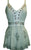 Medieval Gypsy Embroidered Spaghetti Strap Tank Top - Agan Traders, Sea Green
