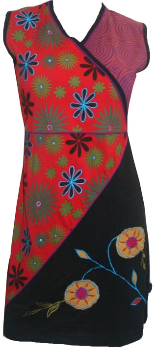 RD 14 Agan Traders Nepal Bohemian Knit Light Weight Cotton Mid Length Summer Dress - Agan Traders, RDR Multi 14