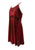 186017 DR Bohemian Spaghetti Strap Embroidered Smocked Elastic Mid Calf Sun Dress - Agan Traders, B red