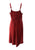 186017 DR Bohemian Spaghetti Strap Embroidered Smocked Elastic Mid Calf Sun Dress - Agan Traders, B red