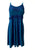 186017 DR Bohemian Spaghetti Strap Embroidered Smocked Elastic Mid Calf Sun Dress - Agan Traders, Blue