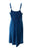 186017 DR Bohemian Spaghetti Strap Embroidered Smocked Elastic Mid Calf Sun Dress - Agan Traders, Blue