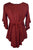 186026 B Medieval Butterfly Embroidered Beaded Bell Sleeve Top Blouse Tunic - Agan Traders, Burgundy