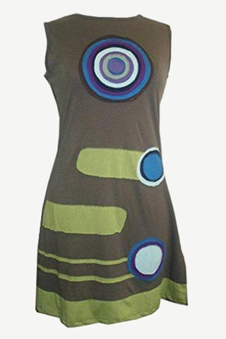 Soft Knit Cotton Designer Style Patched Summer Junior Missy Dress - Agan Traders