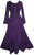 Peasant Embroidered Bell Sleeve Scalloped Hem Dress Gown - Agan Traders, Purple