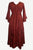 Medieval Butterfly Embroidered Bell Sleeve Mid Calf Dress ~ India - Agan Traders, Burgundy