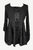 Medieval Vintage Long Sleeve Rayon Moss Crape Corset Top Blouse Tunic - Agan Traders, Black