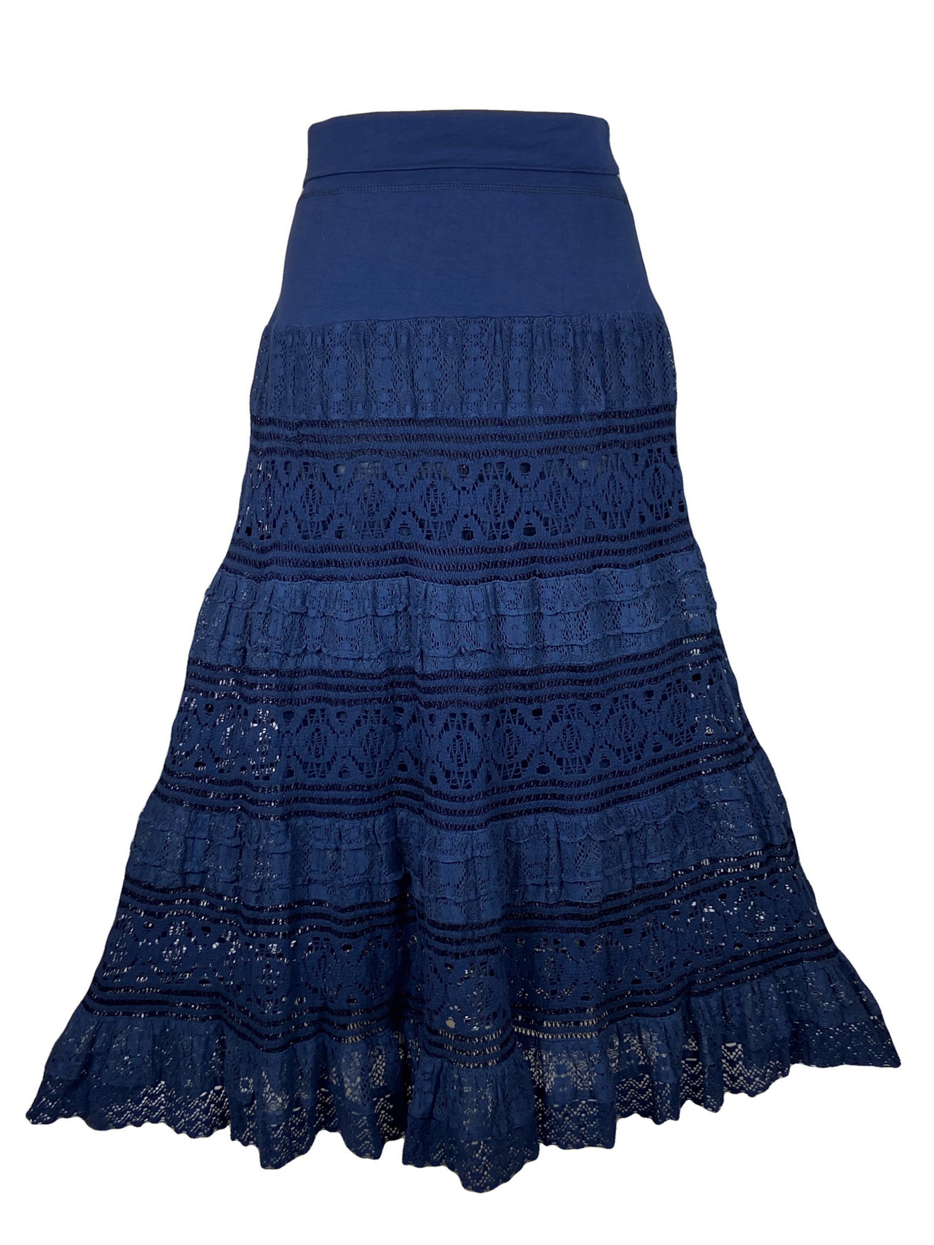 21238 SKT Cotton Lace Tiered Lined Long Skirt – Agan Traders