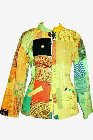 334 RJ Cotton Funky Patchwork Multi-colored Bohemian Jaipuri Jacket