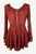Medieval Gothic Embroidered Flare Sheer Lace Sleeve Top Blouse - Agan Traders, Burgundy