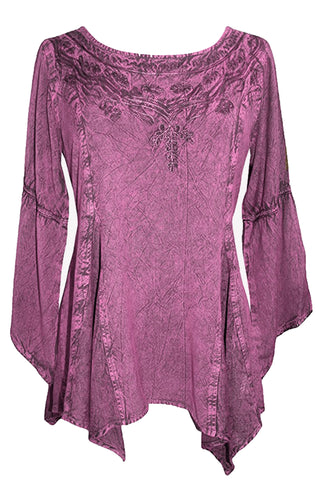 303 NB Bohemian Asymmetrical Blouse Tunic - Agan Traders, Plum