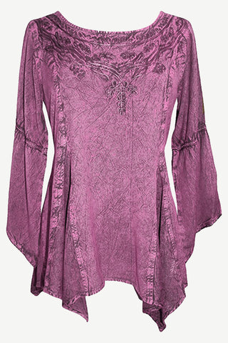 303 NB Bohemian Asymmetrical Handkerchief Tunic Blouse