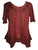 305 B Medieval Bohemian Embroidered Bottom Shirt Blouse - Agan Traders, Burgundy