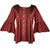 307 B Medieval Bohemian Embroidered Bottom Shirt Blouse - Agan Traders, Burgundy