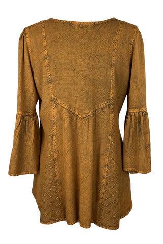 307 B Medieval Bohemian Embroidered Bottom Shirt Blouse - Agan Traders, Rust