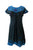 R 309 DR Rib Cotton Light Weight Razor Cut Patched Summer Cap Sleeve Knee Length Dress  - Agan Traders, Blue