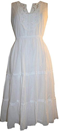 9999 D Agan Traders Soft Cotton Casual Summer Dress - Agan Traders, White