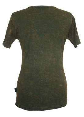 Rib Cotton Peace Symbol Top T-shirt Blouse - Agan Traders, Olive Green