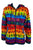 364 RJ Rainbow Owl Printed Vibrant Hoodie Hippie Gypsy Cotton Bohemian Rib Jacket - Agan Traders, Rainbow Owl