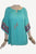 Rayon crape Bohemian Medieval Bell Sleeve Embroidered Rope Tie Tunic Blouse - Agan Traders, Ocean Green