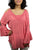 3809 B Cold Shoulder Stylish Embroidered Patched Tunic Blouse - Agan Traders, Peach