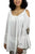 3809 B Cold Shoulder Stylish Embroidered Patched Tunic Blouse - Agan Traders, White