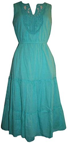 9999 D Agan Traders Soft Cotton Casual Summer Dress - Agan Traders, Emerald Green