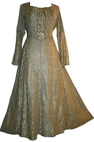 Medieval Vintage Corset Lace Two Tone Renaissance Dress Gown - Agan Traders, Sand