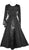 Gothic Embroidered Flare Corset Satin Long Dress Gown - Agan Traders, Black