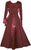 Gothic Embroidered Flare Corset Satin Long Dress Gown - Agan Traders, Wine