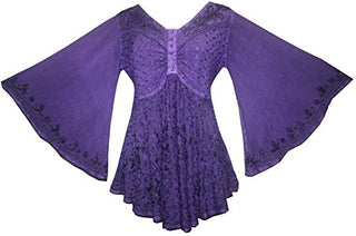 Medieval Butterfly Bell Sleeve Flare Blouse - Agan Traders, Purple