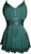 Medieval Gypsy Embroidered Spaghetti Strap Tank Top - Agan Traders, Hunter Green