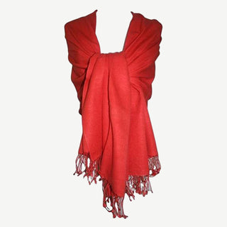 PS 101 Original Genuine Quality Authentic Exclusive Soft Pashmina Shawl, Wrap & Scarf - Agan Traders, Red