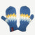 Two Tone Knit Crochet Chaal Folding Glove/Mitten - Agan Traders, 1415 MT Blue