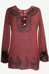 502 B Exotic Rich Velvet Rayon Embroidered Top Blouse