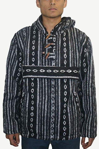 Nepal Heavy Duty Shyama Thick Cotton Warm Fleece Hoodie Pullover - Agan Traders, Black