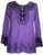 Gypsy Vintage Embroidered Elegant Rayon Velvet Tunic Top Blouse - Agan Traders, Purple