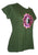 Ying Yang Embroidered Stretchy Yoga Tee - Agan Traders, Army Green