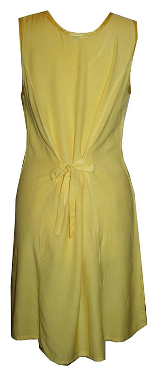 Rayon Viscose Palm Tree Umbrella Short Dress - Agan Traders, Yellow